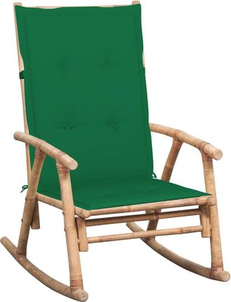 vidaXL Silla Mecedora Con Coj&iacute;n Bamb&uacute; Vidaxl