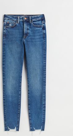 H&M True To You Skinny Ultra High Ankle Jeans - Blue