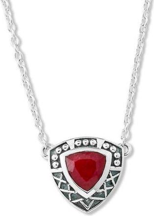 Samuel B. Emerald Shield Pendant Necklace in Red at Nordstrom Rack