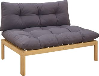 vidaXL Unidad Sof&aacute; Medio Acacia Claro Y Gris Oscuro Madera De Acacia Vidaxl