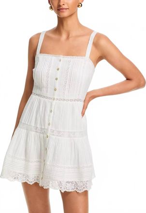 LoveShackFancy Charlize Lace Trim Dress In Optic White