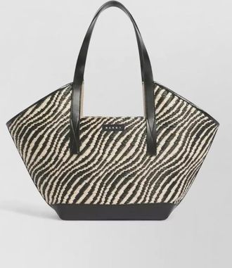 Marni small tote bag zebra pattern canvas