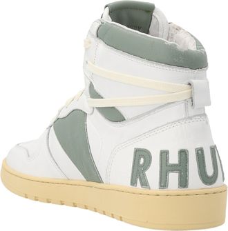 Rhude Mens Bicolor Calfskin High Top Sneakers