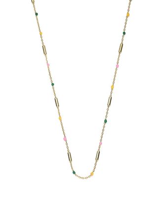Genevive Silver Cz Beaded Necklace