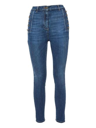 Elisabetta Franchi button-detail jeans - Blue