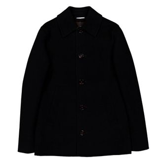 Burberry Single-Breasted Wool Short Coat, Brand Size 0 ( US Size 00 )