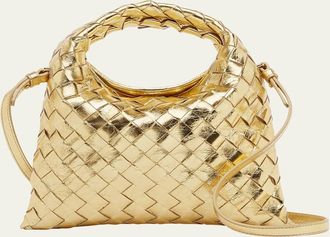 Bottega Veneta Mini Hop Metallic Leather Crossbody Bag