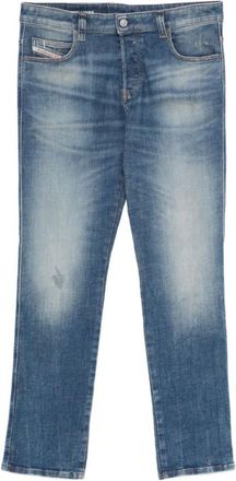 Diesel Blue Straight Mid Rise Jeans