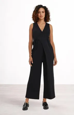 Nom Maternity Ines Maternity & Nursing Full Length Jumpsuit in Black at Nordstrom, Size X-Large