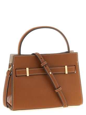 Tory Burch Structured Leather Top Handle Bag - Cognac