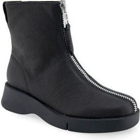 Aerosoles Francis Zip-Up Bootie in Black Pebbled Leather at Nordstrom Rack, Size 8.5