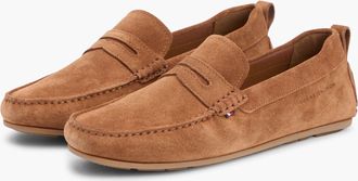Tommy Hilfiger Core Mens Suede Driver - Coconut Grove in Tan Leather - Size UK 10.5