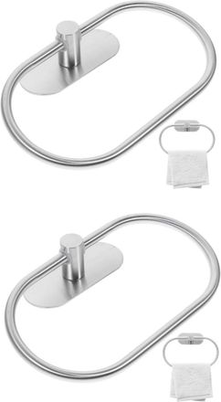 OEM Juego De 2 Anillas Para Toallas De Acero Inoxidable Para Montaje En Pared (no Requiere Perforaci&oacute;n)