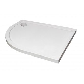 Clifton 1200mm x 800mm OFFSET Quadrant Shower Tray - LEFT- STONE RESIN in White
