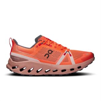 On Mens Cloudsurfer Trail Sneaker In Flame/dust Rose