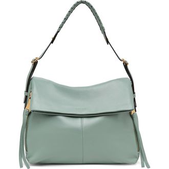 Aim&eacute;e Bali Double Entry Leather Hobo in Healers Green at Nordstrom