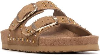 Xti Womens Suede Double Strap Buckle Sandals