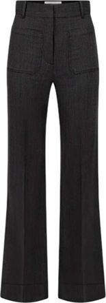 Victoria Beckham Alina Trousers In Dark Grey M&eacute;lange