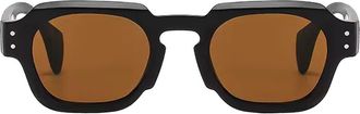 Fifth and Ninth Echo 50mm Polarized Rectangular Sunglasses in Black/brown at Nordstrom