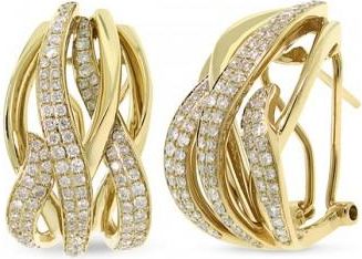 Allurez 1.37ct 14k Yellow Gold Diamond Earrings