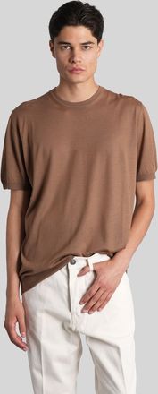 Lardini T-shirt In Camel Wool