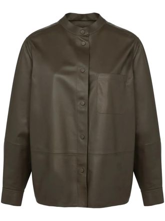 Yves Salomon Giacca-camicia in pelle - Verde
