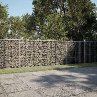 Berkfield Home Gabion Basket with Cover 850x100x100 cm Galvanised Iron in Silver | Size: 850 x 100 x 100 cm