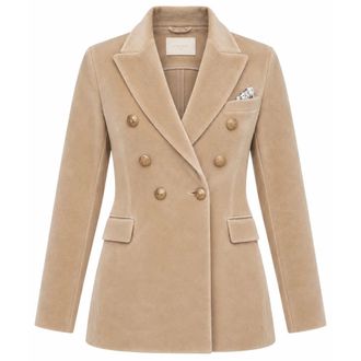 Circolo 1901 Double-breasted colbert - Dames - Jassen - Beige - Maat: XS Katoen