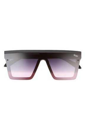 Quay Hindsight 142mm Shield Sunglasses in Blk Blkpnk at Nordstrom Rack