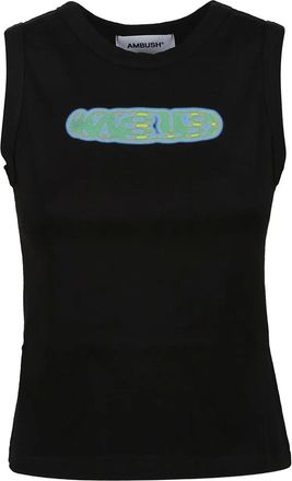 AMBUSH Top smanicato con grafica - Nero