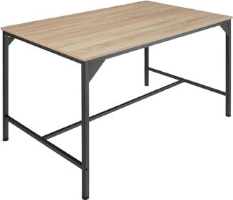 TecTake Mesa de comedor 120x75x75cm MDF madera industrial clara