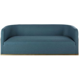 Maisons du monde Banco profesional de 3 plazas en azul verdoso y dorado