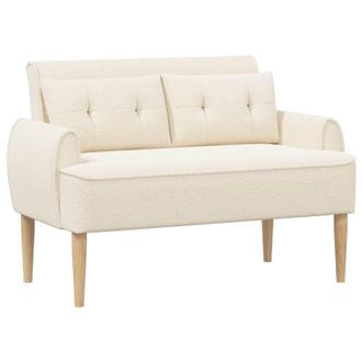 vidaXL Loveseat Con Bottoni Imbottiti Crema 117 X 67 X 77 Cm Boucl&eacute; Vidaxl
