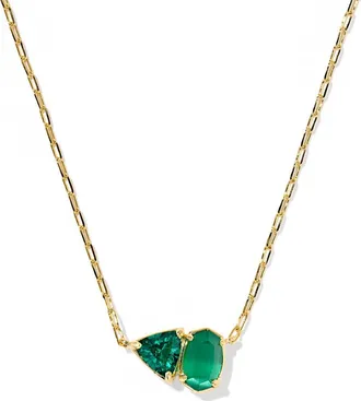 Kendra Scott Tatum Pendant Necklace in Gold Dark Green Mix at Nordstrom