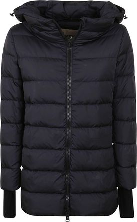 Herno Medium Length Padded Down Jacket With Wool Sleeves