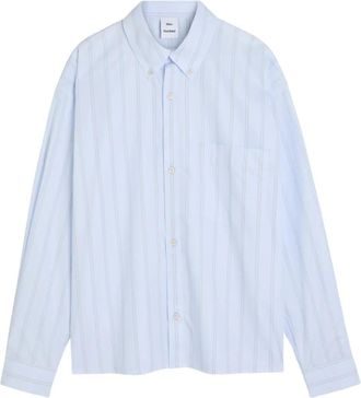 Won Hundred striped chest-pocket shirt - men - Fabric - M - Blue