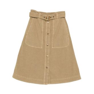 Moncler Midi Skirts, female, Beige, Size: M Midi Skirt