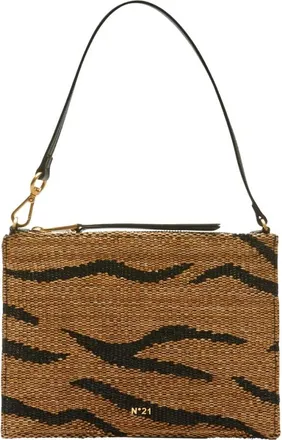 N&deg;21 Tassen, Dames, Veelkleurig, ONE Size, Katoen, Platte Clutch Tas