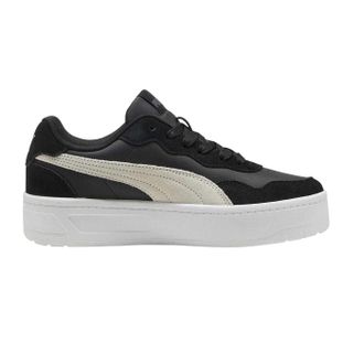 Puma Dames/Dames Court Lally Skye Leren Platform Trainers (Surfen/Kwartsgrijs)