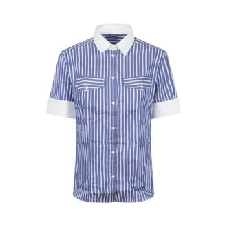 Fay Shirts, female, Blue, Size: M Short Shirt