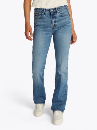 Tommy Hilfiger Bootcut Regular Waist mittlere normale Leibh&ouml;he, mit B&uuml;gelfalten, mit Nieten