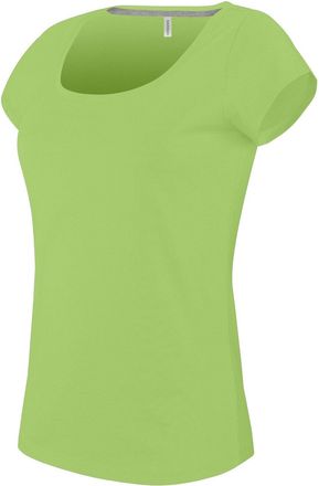 Kariban Womens/Ladies Boat Neck Short Sleeve T-Shirt (M) (Lime)
