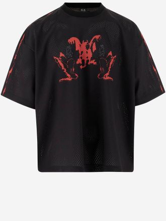 44 Label Group Nylon-Fu&szlig;ball-T-Shirt mit Aufdruck