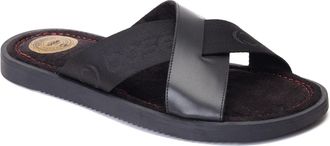 Base London Webb Leren Heren Sandalen Zwart