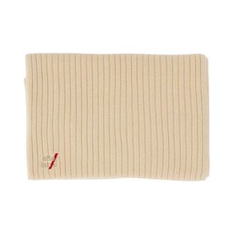 Afterlabel Bufanda de punto acanalado con logotipo bordado - Accessories - Hombre - Blanco - ONE SIZE