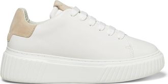 Marc O'Polo White Svea Minimalist Suede-Accent Leather Sneakers
