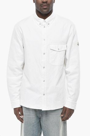 Moncler FRGMT HIROSHI FUJIWARA 7 Overshirt in Cotone Button Down Con Bottoni Automatici Moncler