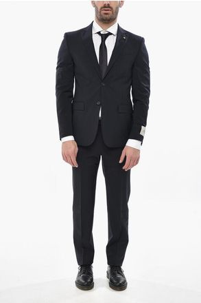 Corneliani CC COLLECTION Stretch Wool Suit REFINED with Peak Lapel size 50