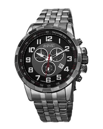 August Steiner Mens Stainless Steel Chronograph Watch