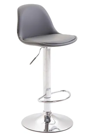 Clp Sgabello Di Design Kiel In Similpelle Cromo Grigio